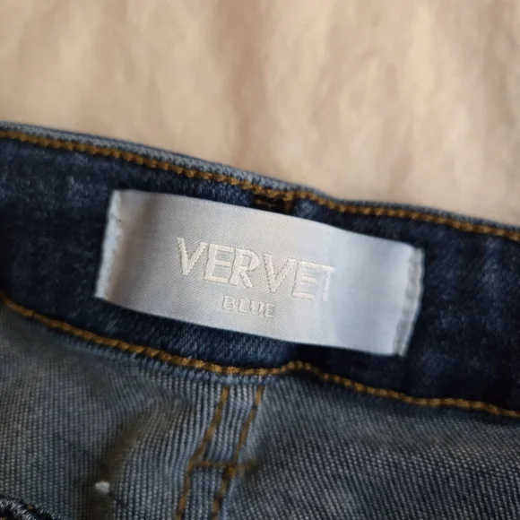 Vervet Blue 30W 34L High Rise Dark Blue Flare Jeans - Picture 5 of 11